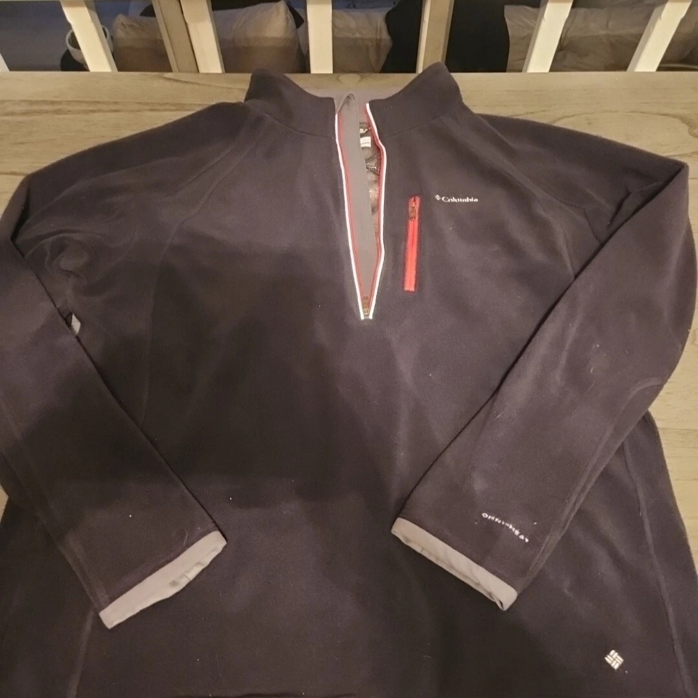 Mens Columbia Fleece Jacket Omni Heat Pull Over
